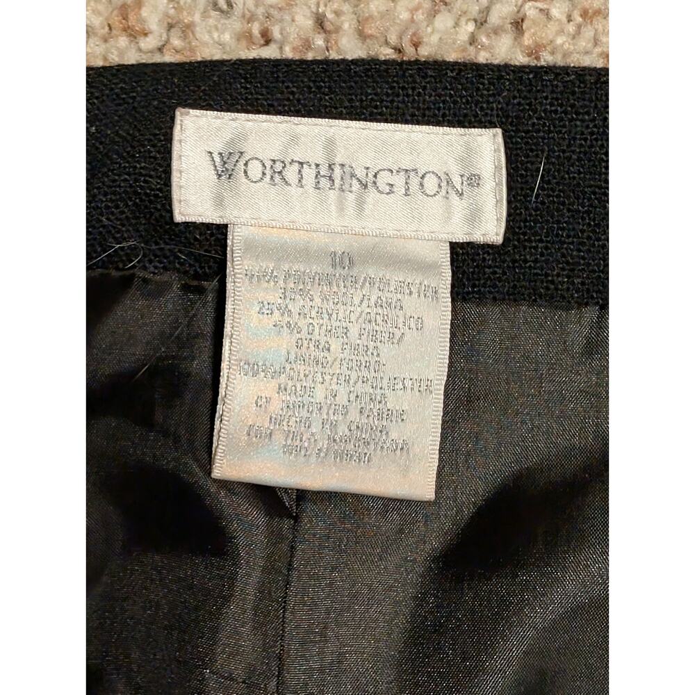 Worthington Vintage Wool Blend Black Fringe Hem Southwest Striped Wrap Skirt 10 - Picture 4 of 10